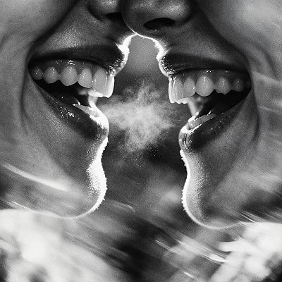 Duas bocas rindo